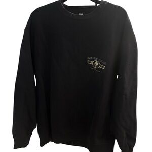 Jerzees Black Crewneck Sweater with Gold Accent